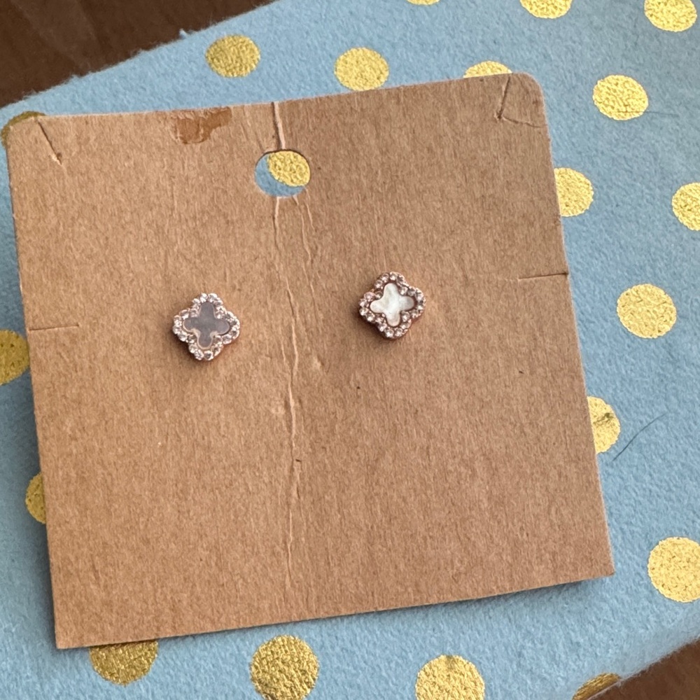 Luxury Inspired Rose Gold and Pearl Stud Earrings